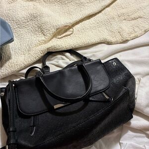 Guess Black Embossed Satchel